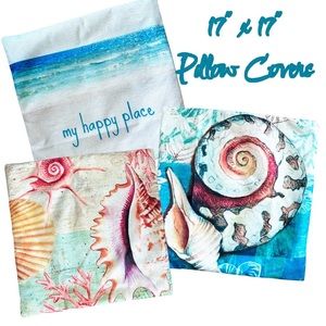 ♥️REDUCED♥️3 Pillow Covers Beachy Summer